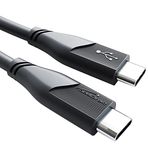 KabelDirekt – USB-C kablosu, USB 2.0 – 1 m (USB-C - USB-C, veri kablosu/şarj kablosu, güç dağıtımı ile 480 Mbit/s ve 100 W'a kadar şarj akımı/PD 3, entegre çip, siyah)