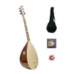 kabil müzik Kısa Sap Saz Bağlama Seti Jack Girişli İşlemeli Sap Yedek Tel Kılıf ve Tezene Orta
