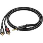 Kablo Aux Audio 3.5mm To Çift Rca Aux Standart Ses Kablosu 3.5mm Kulakık Çıkışlı Tablet Bilgisayar Telefon ve Mp3 Çalar Ile Amfi Bağlantı Kablosu 150CM BL11 - 0 - Siyah