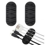 Kablo Düzenleyici Organizatör, 5 Kanallı, 67x28mm, Yapışkanlı Bilgisayar, Sarj Aleti Kablo Düzenleyici, 3'lü Set, Siyah