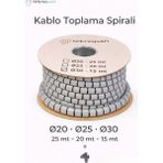 Kablo Toplama Spirali ( 1 Makara ) Halojensiz - Kablo Düzenleyici- Teknopan - Gri - Q20- 25 Metre