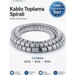 Kablo Toplama Spirali ( 1,5 Metre ) Halojensiz - Kablo Düzenleyici- Teknopan - Gri - Q20
