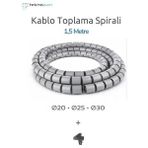 Kablo Toplama Spirali ( 1,5 Metre ) Halojensiz - Kablo Düzenleyici- Teknopan - Gri - Q25