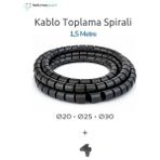 Kablo Toplama Spirali ( 1,5 Metre ) Halojensiz - Kablo Düzenleyici- Teknopan - Siyah - Q20