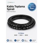 Kablo Toplama Spirali ( 1,5 Metre ) Halojensiz - Kablo Düzenleyici- Teknopan - Siyah - Q30