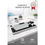 Kablolu Klavye Rgb Işıklı Sessiz Q Klavye Tk12 Siyah-Beyaz