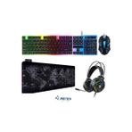 Kablolu USB Gaming Oyuncu Klavye Mouse Set Reinbow + Dünya Desenli Mousepad + Oyuncu Kulaklığı