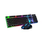 Kablolu USB Gaming Oyuncu Klavye Mouse Set Türkçe Q Klavye Multi Fonksiyonlu Reinbow Aydınlatmalı - Siyah
