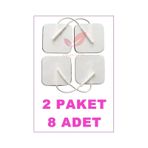 Kablolu/Soketli Tens Pedi. Elektrodu 5Cm X 5Cm 2 Paket 8 Adet
