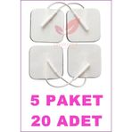 Kablolu/Soketli Tens Pedi. Elektrodu 5Cm X 5Cm 5 Paket 20 Adet