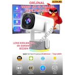 Kablosuz 1080P 4K Ultra Hd Projeksiyon, Şarjlı, Android, Wi-Fi, Bluetooth, Sinema - Ahşap Bej - Siyah