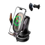Kablosuz Araç Şarj Cihazı, ESSAGER 15W Hızlı Şarj Araç Telefonu Tutacağı Otomatik Sıkma Cep Telefonu Standı iPhone 15 14 13 12 11 Pro Max, Samsung Galaxy S23 S22 S21 için
