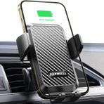 Kablosuz Araç Şarj Cihazı, JOYMASS 15W Hızlı Şarj Otomatik Sıkma Araç Şarj Cihazı Cep Telefonu Tutacağı iPhone 15 14 13 12 Mini Pro Max 11 XR XS X, Samsung Galaxy S23 Ultra S22 S21+ Note 20, vb. için