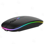 Kablosuz Bluetooth Fare, Laptop/MacBook/iPad/iPhone Android/PC ile Uyumlu, Windows/Linux için Şarj Edilebilir Mini Sessiz Fare, 3 DPI Ayarlanabilir Bluetooth Ergonomik Fare (Siyah)