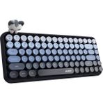 Kablosuz Bluetooth Retro Sessiz Klavye – Yuvarlak Tuşlu, Kedi Süs Aksesuarı, 84 Tuşlu, Taşınabilir, Akıllı Uyku Modu, Ergonomik Tasarım, Tablet Telefon Uyumlu, Ajazz AJ308I Mavi