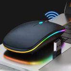 Kablosuz Bluetooth Rgb Led'li Sessiz Mouse (Fare), Şarj Edilebilir, Ergonomik Tasarım