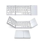 Kablosuz BT Klavye - Katlanır, Dokunmatik Yüzeyli, Taşınabilir Ultra İnce - Windows/Android/iOS Uyumlu - Gümüş