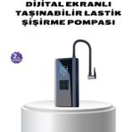 Kablosuz Dijital Lastik Şişirme Pompası LED Işıklı 80W - Renkli