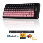 Kablosuz Gaming Oyuncu Klavyesi Freewolf M75 Bt+2.4ghz OLED Tft Ekranlı Membran Reinbow Aydınlatmalı - Bej