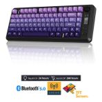 Kablosuz Gaming Oyuncu Klavyesi Freewolf M75 Bt+2.4ghz OLED Tft Ekranlı Membran Reinbow Aydınlatmalı - Lacivert