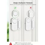 Kablosuz Kapı Pencere Alarmı, Manyetik Ev Güvenlik Alarm Cihazı, Yüksek Sesli Hırsızlık Önleyici, Pilli Kolay Montajlı Alarm Sistemi, Ev Ofis Karavan Kapı Pencere Alarmı (Modern, Adet, 1)