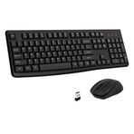 Kablosuz klavye ve fare kombinasyonu, EDJO tam boyutlu 2,4 GHz USB bilgisayar kablosuz klavye ve kablosuz optik fare, Windows, Mac, dizüstü bilgisayar/masaüstü/PC için