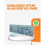 Kablosuz Klavye ve Mouse Seti – 104 Tuşlu Sevimli Tasarım
