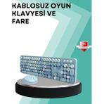 Kablosuz Klavye ve Mouse Seti – Sessiz Tuş, Retro Tasarım - Altın