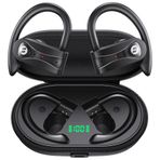 Kablosuz Kulaklıklar 4 Mikrofonlu Şeffaf Çağrı Bluetooth Kulaklıklar Kablosuz Şarj Kutusu Stereo Bas Ses 60H Çalma Süresi Kulak Üstü Kulaklık Spor Koşu Egzersizi, Spor Salonu için Kulak Kancalı LED