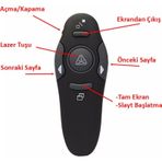 Kablosuz Lazer Sunum Kalemi Sunum Kumandası Kırmızı Lazer Pointer