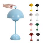 Kablosuz LED Saksı Masa Lambası, Dokunmatik Dimmer Pilli, Mantar Lambası, 3 Parlaklık Modlu Retro Dekoratif Masa Lambası, Yatak Odası, Ofis, Oturma Odası için (Boyut: )