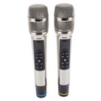 Kablosuz Mikrofonlar, şarj Edilebilir Alıcıya Sahip Metal Dinamik Mikrofon Sistemi, 30 Metre Menzil, Karaoke şarkı Söyleme, Düğün, Parti, Konuşma, Kilise, 2 Paket