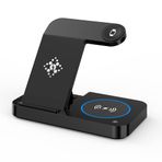 Kablosuz Şarj Cihazı iPhone ve Android Şarj İstasyonu: 4'ü 1 Arada Şarj Cihazı Apple için Birden Fazla Cihaz Standı - iPhone Watch 10 9 8 7 6 5 4 3 2 SE ve Ultra Serisi - Airpods 4 3 2 Pro (siyah)