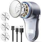 Kablosuz Şarjlı Tüy Toplama Makinesi, 9000 RPM Kumaş Tüy Temizleyici, 1200mAh Type-C Şarjlı, 3 Farklı Delik Boyutu, Güvenlik Kilitli, Kazak Battaniye Koltuk ve Perde İçin Tiftik Temizleyici