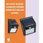 Kablosuz Solar LED Lamba | Bahçe, Veranda, Merdiven Işığı, Otomatik Aç-Kapa Sensörlü