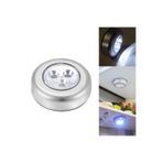 Kablosuz Spot Pilli Dokunmatik Led Lamba 3 Ledli Dolap Lambası (5440)