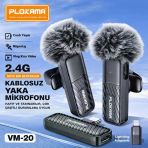 Kablosuz Yaka Mikrofonu Çiftli Set Typec & Lightning Gürültü Önleyic Tak-Çalıştır Vlog Röportaj İçin