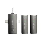 Kablosuz Yaka Mikrofonu Lenyes LM202 3in1 Type-C&lightning&3,5mm Portlu Siyah
