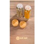 Kacar 6 Adet Bambu Baharatlık Cam Baharat Kavanozu Bambu Kapaklı Kavanoz Serpme Başlıklı Baharatlık 120 Ml