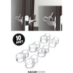 Kacar Home 10 Adet Silikon Kapı Stoperi Tamponu Şeffaf Kapı Kolu Stopu Durdurucu Tutucu Sessiz Stop