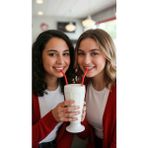 Kachkırhome MilkShake Bardağı Beyaz 17 cm Yükseklik ile Şık Su Bardağı Tatlı Bardağı Dondurma kahve Bardağı Hediyelik - 1 Adet