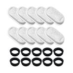 Kactoily 10 Paket Kedi Su Çeşmesi Filtresi, 10 oz/3,2 L ve 74 oz/2L Paslanmaz Çelik, Kedi Çeşmesi Filtresi Değiştirme (10 Filtre ve 10 Sünger)