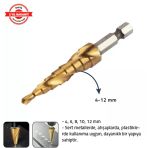 Kademeli Matkap Ucu 4 - 12 Mm Altıgen Saplı