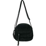 Kadife 2024 Bahar Yeni Moda Düz Renk Ruiying Bez Çanta Kampüs Kızlar Omuz Crossbody Küçük Çanta Gelgit (Yurt Dışından) - 010 - Siyah