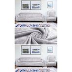 Kadife 3 3 1 1 Lastikli Kanepe Örtüsü | Lastikli Koltuk Örtüsü | Koltuk Kılıfı Takımı (AÇIK GRİ) - Gri - 180 x 230 cm