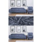 Kadife 3 3 1 1 Lastikli Kanepe Örtüsü | Lastikli Koltuk Örtüsü | Koltuk Kılıfı Takımı (ANTRASİT) - Antrasit - 180 x 230 cm