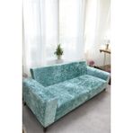 Kadife 3 Kişilik Koltuk Örtüsü Leke Tutmaz Esnek Solma Yapmaz Parlak Kadife Koltuk Kılıfı - 180 x 230 cm - Mint Yeşili