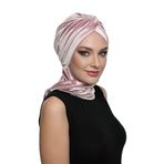 KADİFE ÇAPRAZ ATKILI PUDRA HAZIR TÜRBAN TESETTÜR BONE