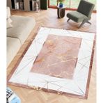 Kadife Dokulu, Lastikli, Sünger Apreli, Kaymaz Taban, Yıkanabilir Modern Desenlerde Halı Örtüsü - 9 M2 - 250 x 350 cm