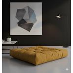 Kadife Döşemelik Kumaştan Yer Pufu | Sandalye Minderi | Yer Minderi 60x60 cm (Hardal)